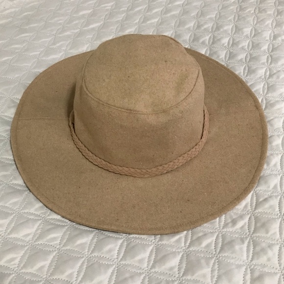 ASN Anthropologie Harper Felt Floppy Sun Hat Neutral Tan Anthro New NWT - Picture 3 of 7